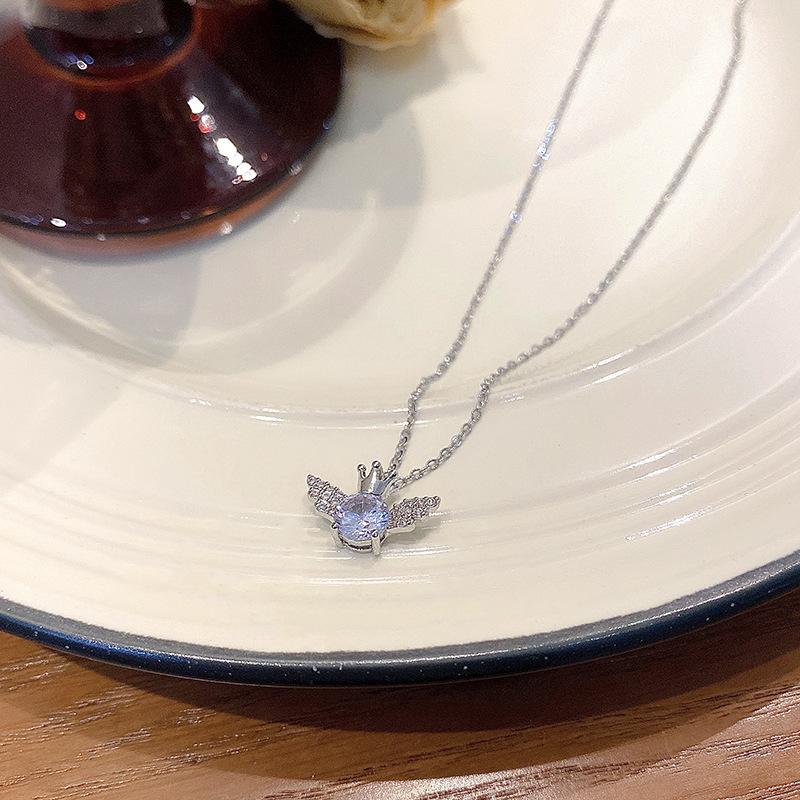 Angel Crown Titanium Steel Necklace Women's Light Luxury Design Clavicle Chain 2026 Popular Accessories