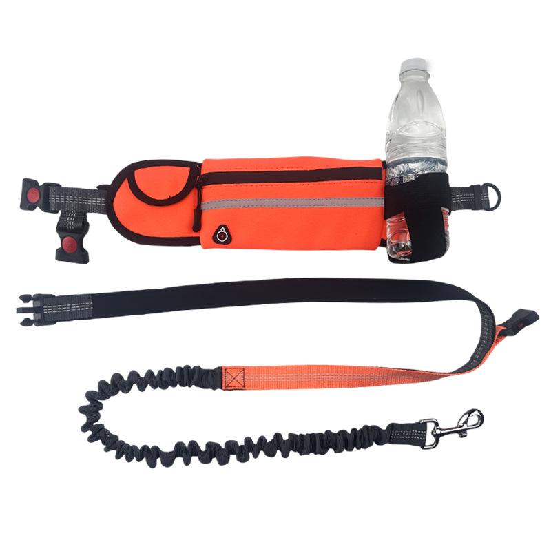 Pet Running Leash with Portable Waist Bag - Full-Function Dog Leash