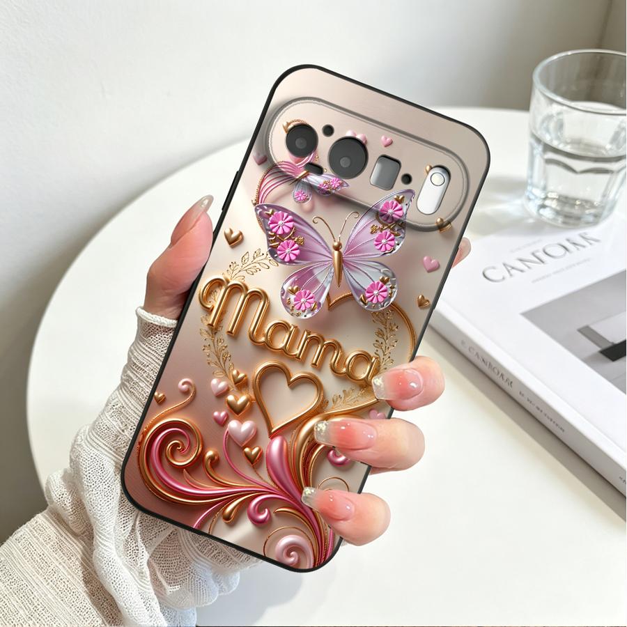 Pink Gold Butterfly Mom Case for Google Pixel 10A 9a 10 9 Pro XL 8a 7a 6a 6 7 8 Pro Funda Phone Cover