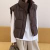 Fashion Winter Women Vests Stand Collar Thick Warm Sleeveless Parka Woman Loose Short Outerwear
