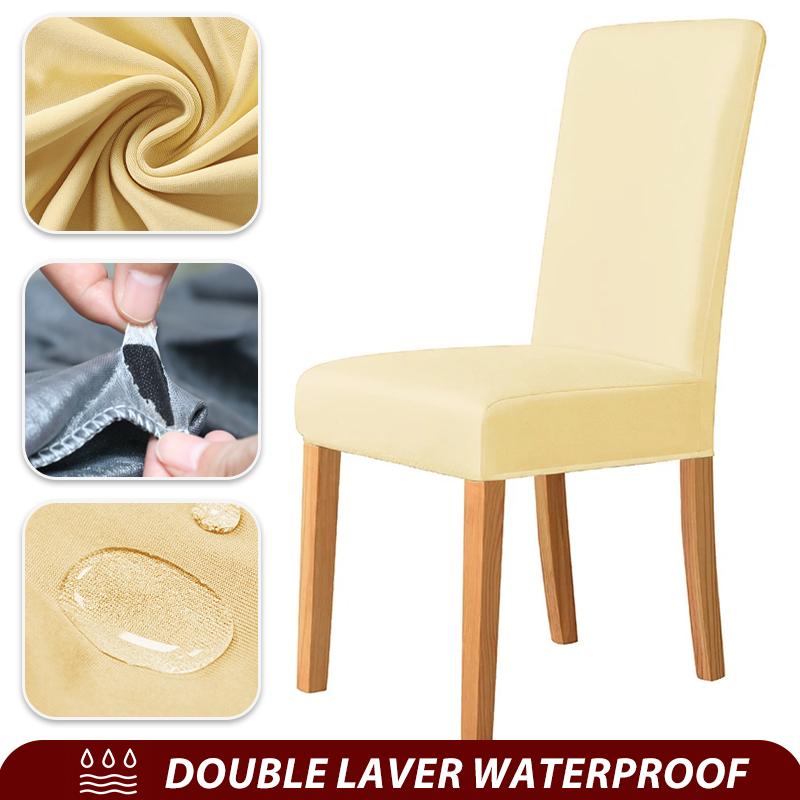 Elastic Waterproof Chair Cover Plain Spandex Dining Room Seat Covers Chair Protector For Restaurant Kitchen Banquet Seat Case