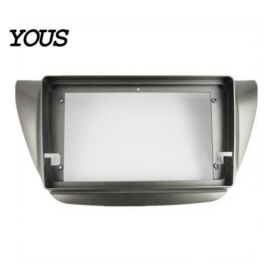 Non Destructive Installation Frame 9 Inch Car Radio Dash Kit for Lancer IX 2006, Navigation Head Unit Mounting Bezel Fascia Panel, Center Console