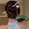 New Chinese Antique Artificial Jade Tassel Hairpin, Personalized Design Hairpin, Guochao Niche Temperament, Hair Accessories Women