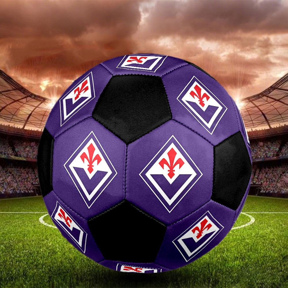 1PC ACF Fiorentina Logo Size 5 Soccer Ball PrahaIndoor Soccer Ball Colorful All Ages Machine Stitched PVC Competition Ready Durable High-Bounce
