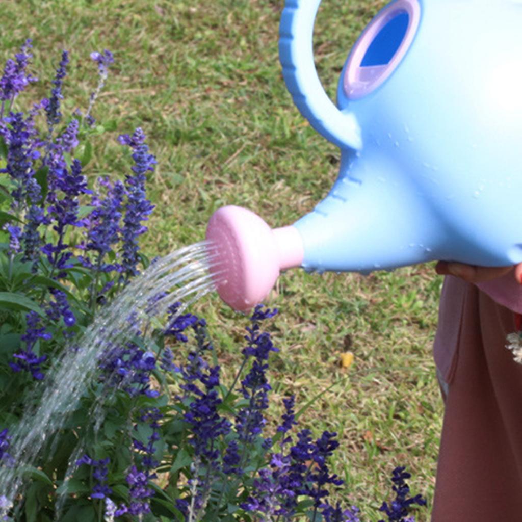 Children Watering Can Elephant Shape Cute Plastic Watering Kettle Gardening Toy 1.5L Blue