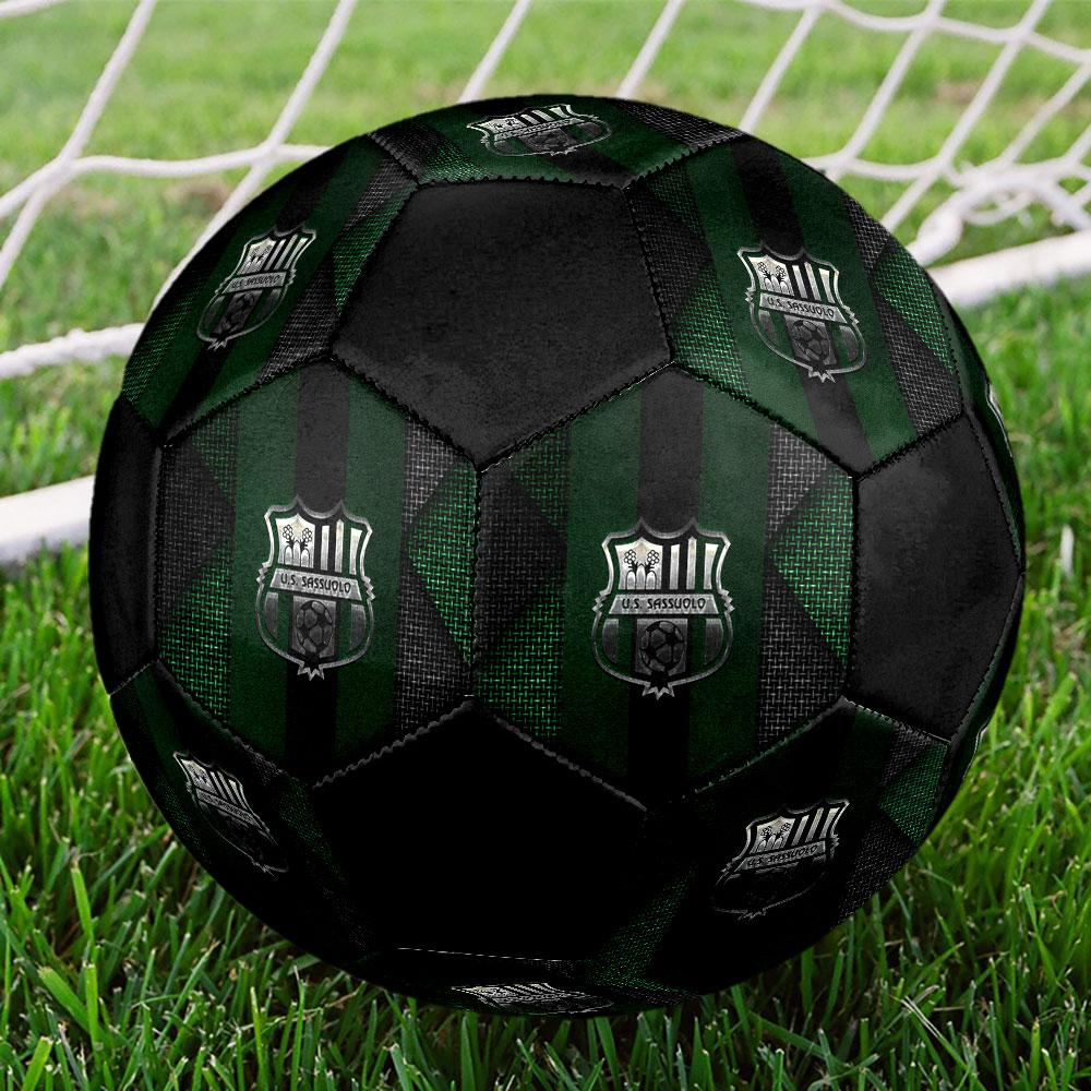 FC Sassuolo Size 5 Soccer Ball, Machine-Stitched PVC, Durable & High Bounce, All Ages Fit, Fan Merchandise, Matches & Outdoor Use.
