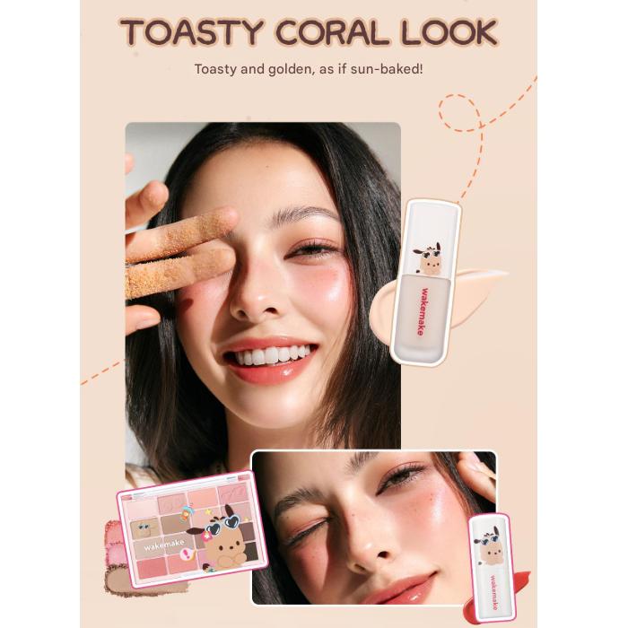 WAKEMAKE SeamLess Wear Cushion 9COLOR [Sanrio Pochacco Edition] Main 15g +  Refill 15g (3 Options)
