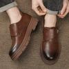 Fashion 2025 British Style Men Genuine Leather Casual Shoes Classic Outdoor Antiskid Oxford Shoes Dress Business Thick Bottom Mens Shoes