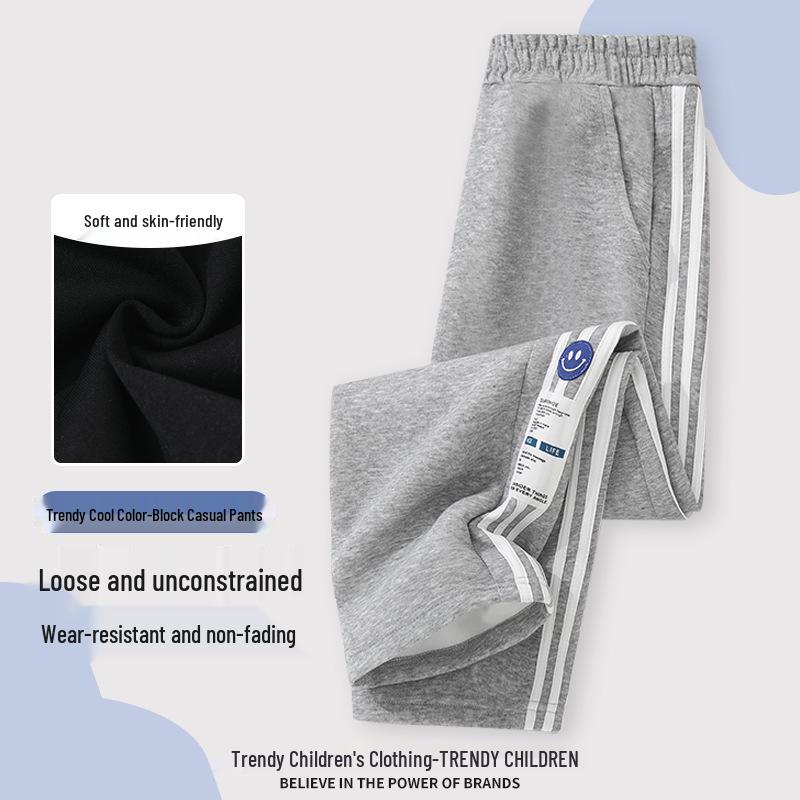 

Spring 2026 Korean Style Boys Straight Casual Trousers - Medium & Large Sports Pants for Children 150cm