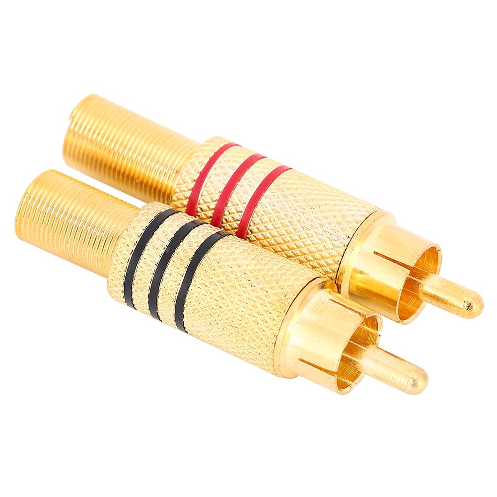 20Pcs RCA Connector Zinc AV Audio Plug Replacement Kits for Home Audio Equipment