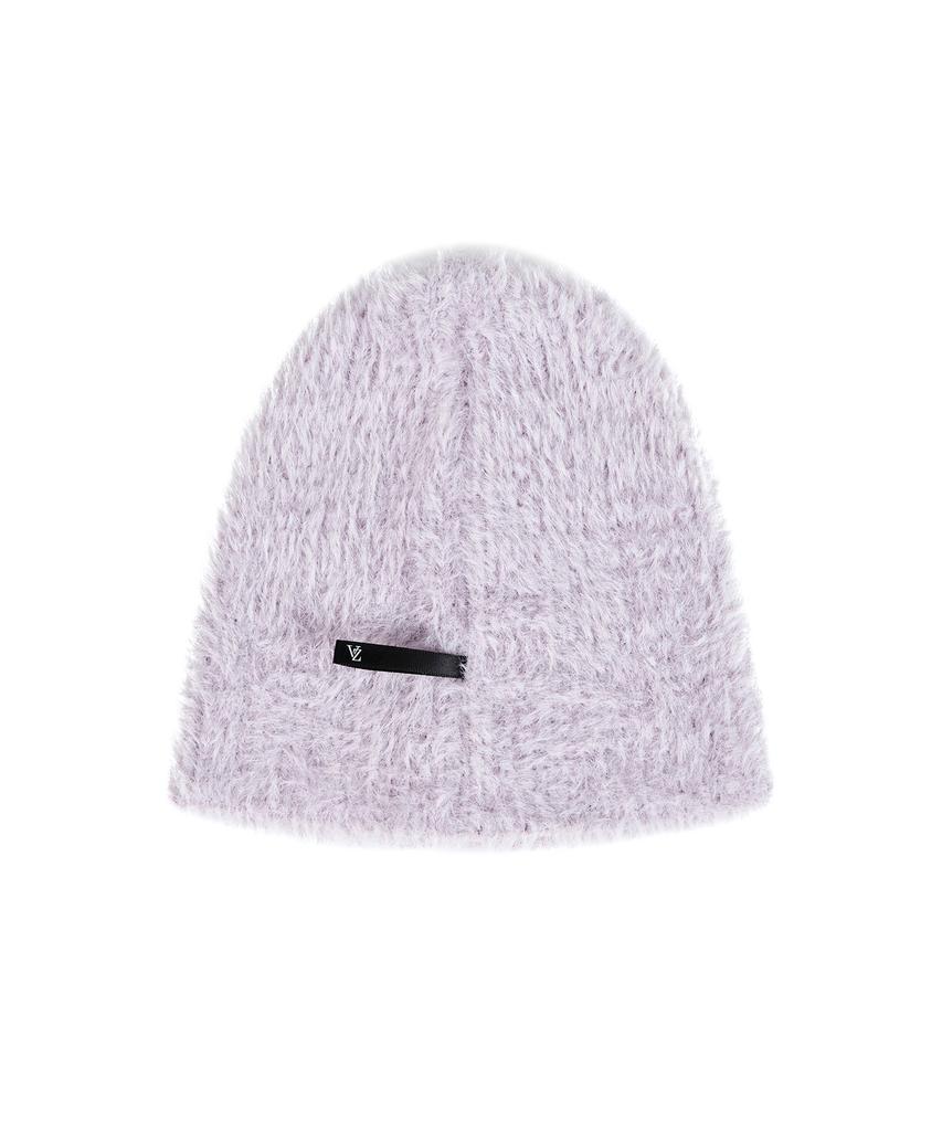 Bajal Va Brooch Soft Angora Beanie Purple