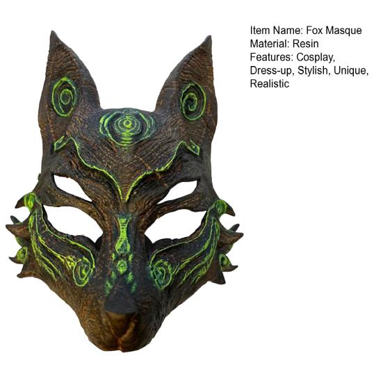 Fuchs Maske für Erwachsene Wolf Tier Halbgesichtsmaske Halloween