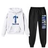 Womens Winter Casual Hooded Sweatshirt Pants Set With Print Loose Fit Streetwear
