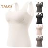 Winter Women Thermal Vest with Chest Pads Seamless Velvet Fast Temperature Lock Heating Slim Fit Elastic Sleeveless Inner Wear Bottoming Tank Top