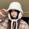 Velvet Thickened Warmth Lei Feng Hat Outdoor Cycling Windproof Ear Protection Hat Japanese Casual Big Head Surround Head Hat