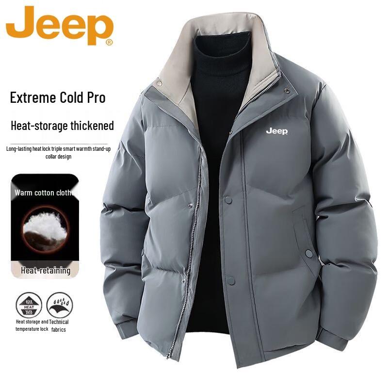 Мужская хлопковая пуховая куртка Jeep M серый