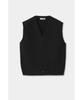 Coor V-Neck Sleeveless Cardigan (Black)