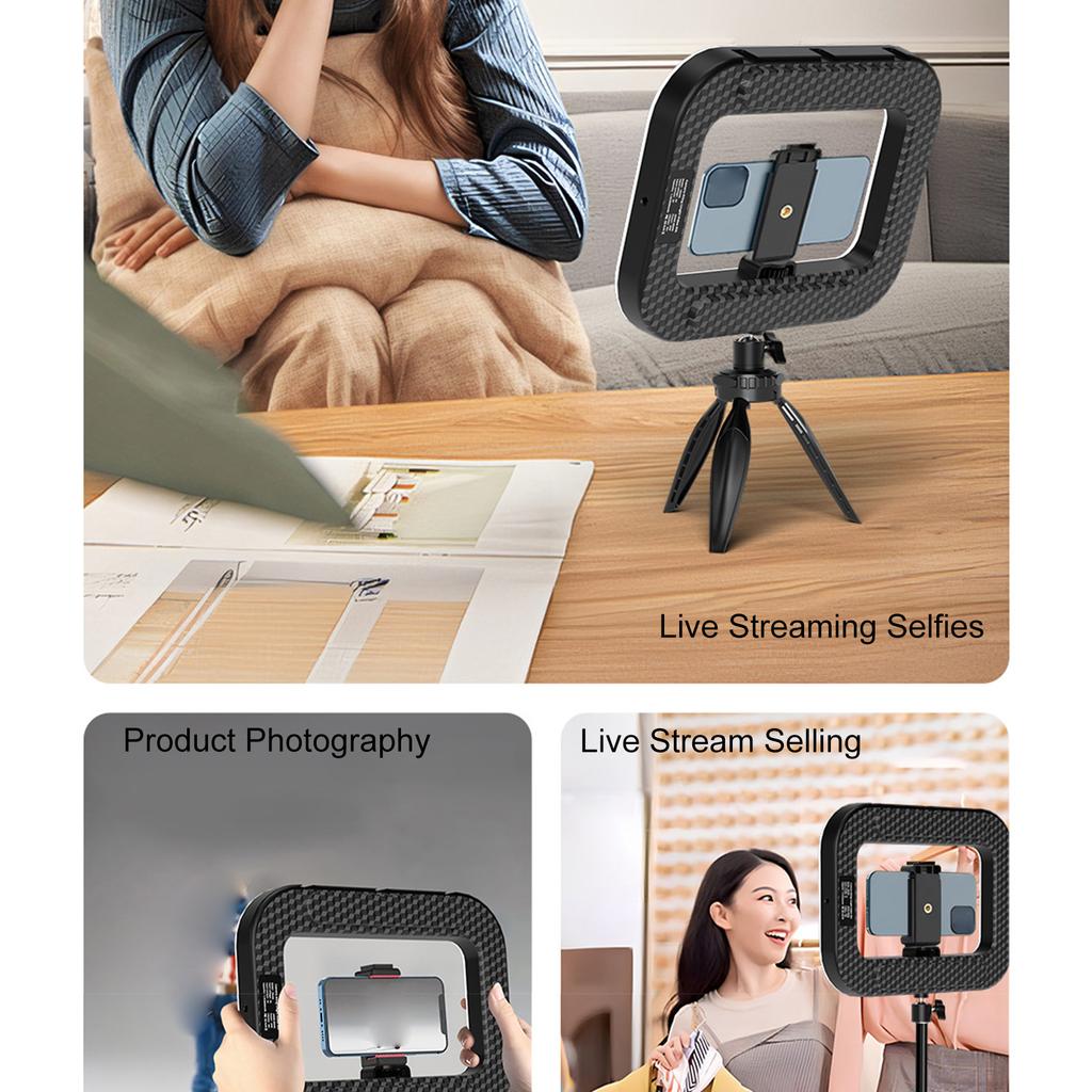 LED Mobile Video Stabilizer Rechargeable Cell Phone Light Handheld Phone Stabilizer with Phones Holder for Video Recording