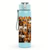 1PC Diverse Puppy Grid Collage 750ml Color Plastic Sports Water Bottle Leakproof Flip Straw Lid For Sports Office Home Use