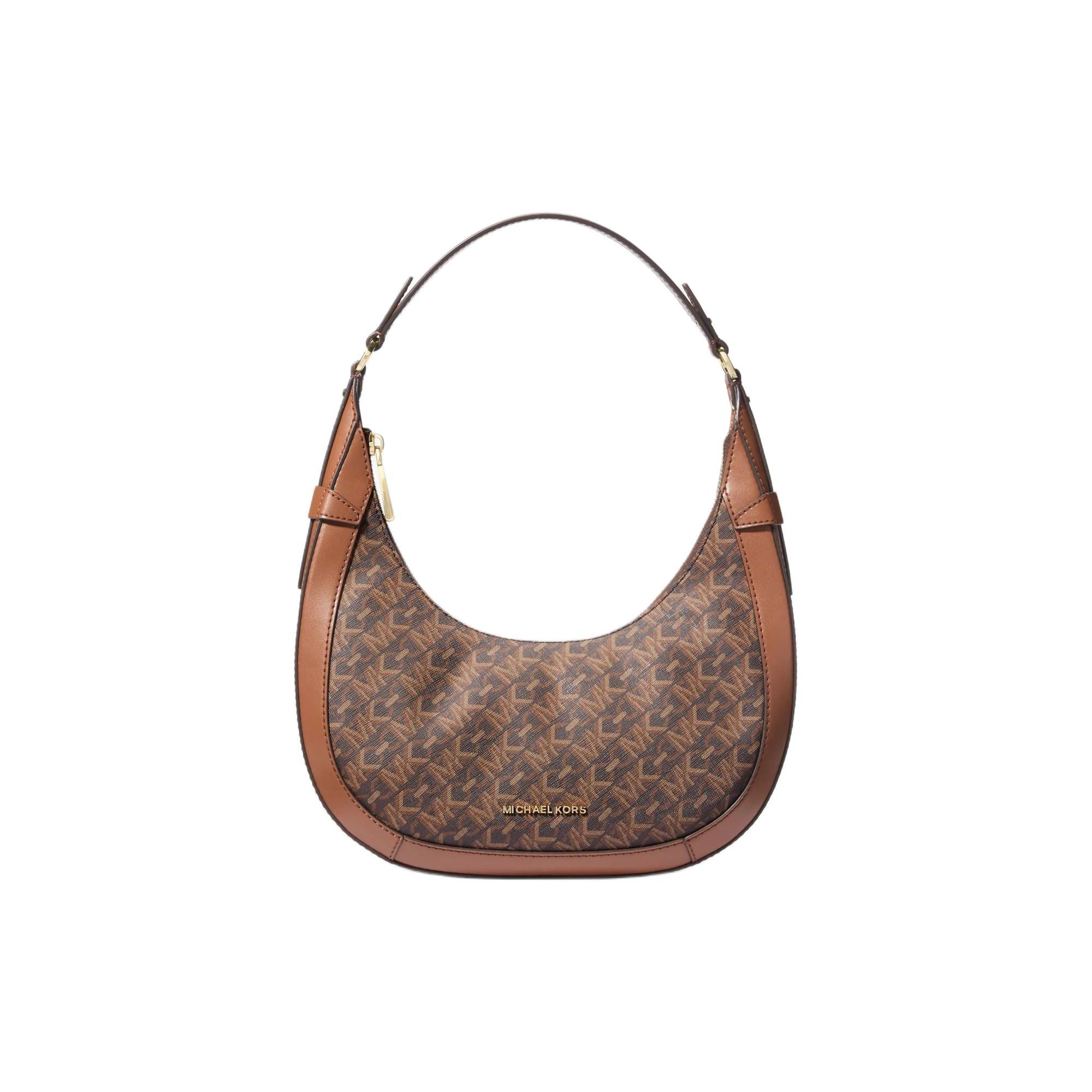

Michael Kors MK Preston Classic Monogram Zip Closure Shoulder Tote Bag Small Women handbags Dark-Brown Acorn-Brown 30S4G0PL5I-BRN/LUGGAGE Basic Set (Bag+Dust Bag)