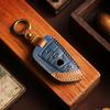 Leather Key Fob Cover for BMW 1 3 4 5 7 Series X1 X3 X4 X5 X6 X7 330i 530i 540i 730i 2018- Smart Key Case Holder Accessories (Blue)