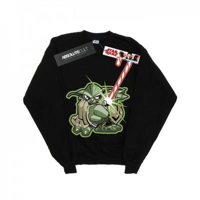 Herren Yoda Christmas Candy Cane Sweatshirt
