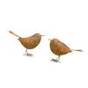 2Pcs Exquisite Decorative Ornament Metal Bird Decorative Ornament Figures Rusty Metal Bird Home Decoration