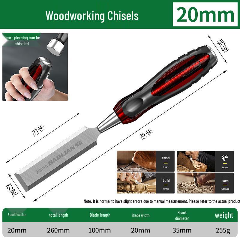 Baolian High Speed Steel Mortise and Flat Chisel Set for Woodworking