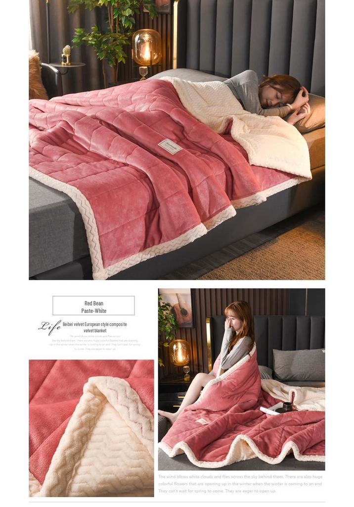 AB Version Milk Velvet Multifunctional Winter Shawl and Blanket - Thick, Warm, Double-Sided Velvet