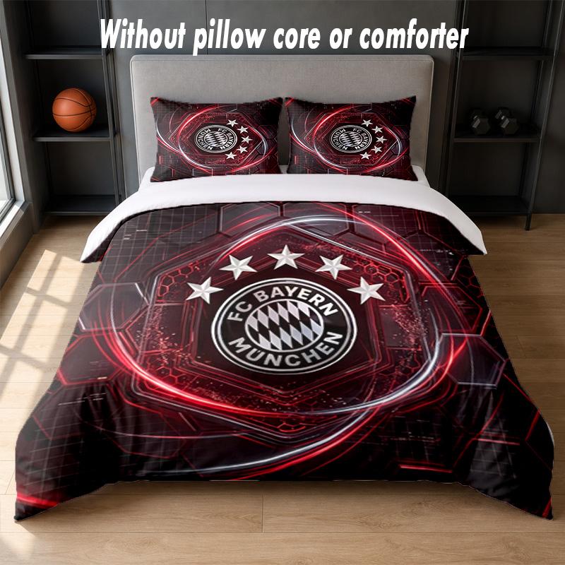 Set Biancheria da Letto Design Bayern Monaco 1 Copripiumino + 2 Federe Morbido Traspirante Biancheria da Letto per la Casa