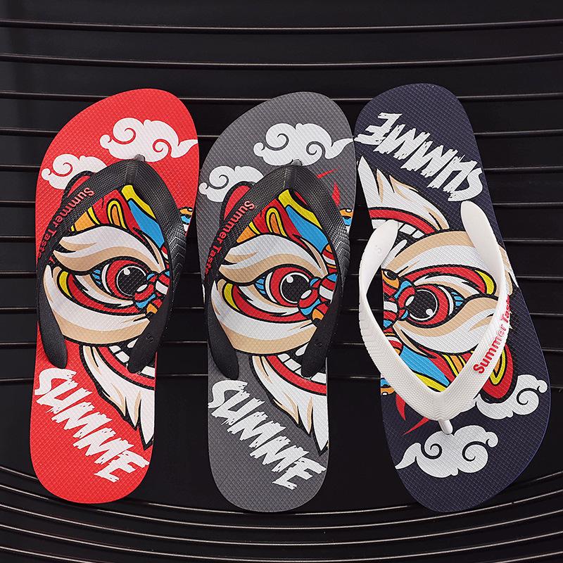 Wholesale Summer Punk Men's Slippers High Quality Beach Sandals Non-slip Zapatos Hombre Casual Shoes Slippers Street Flip Flops