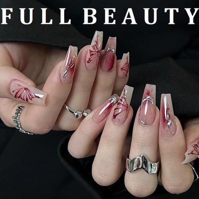 1 scatola di unghie finte francesi staccabili da ballerina, unghie finte indossabili, punte per unghie, strumento per manicure, unghie finte