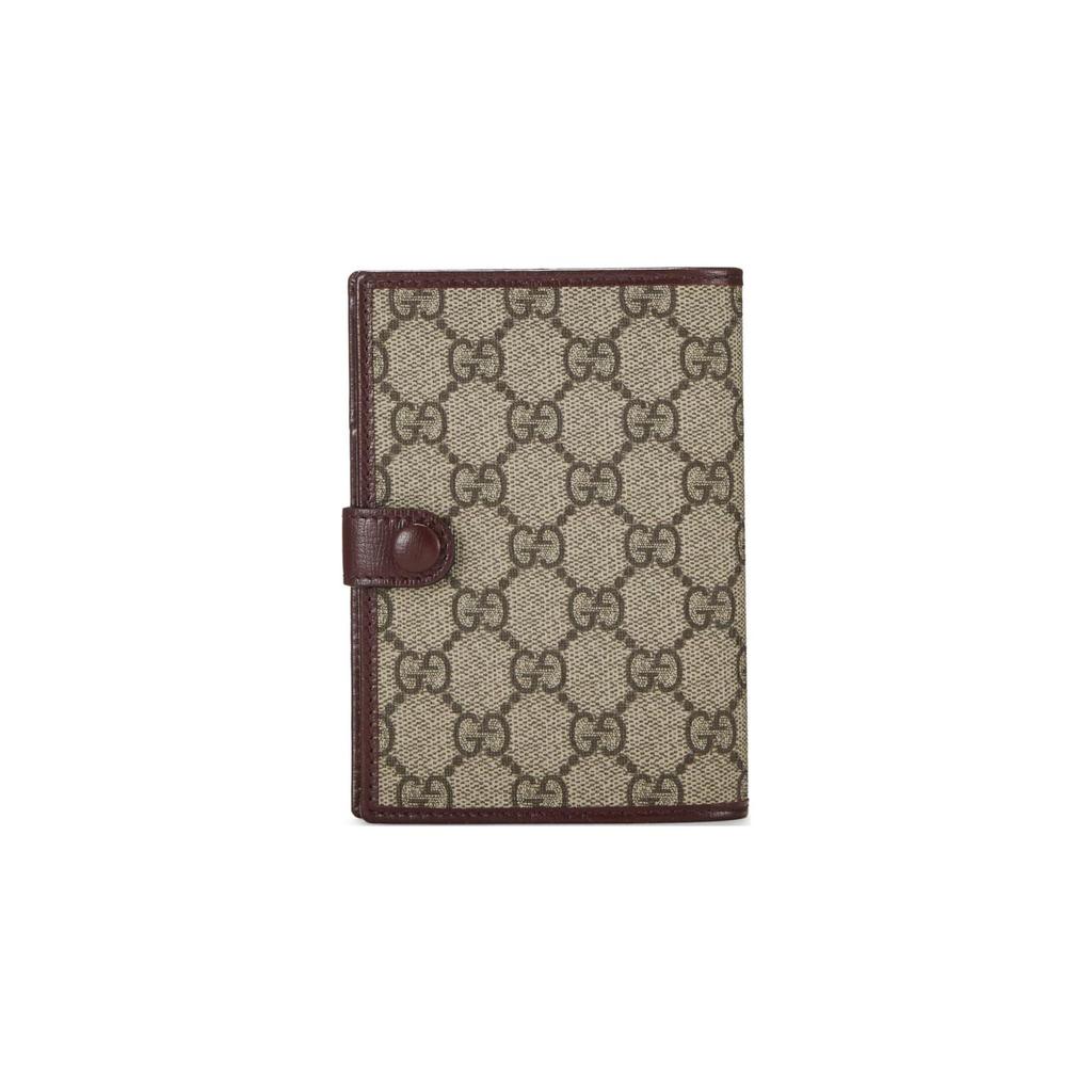 Gucci GG Retro Canvas With Leather Card Holder, Wallet, Passport Holder Men's Burgundy & Brown 724562-92TCG-