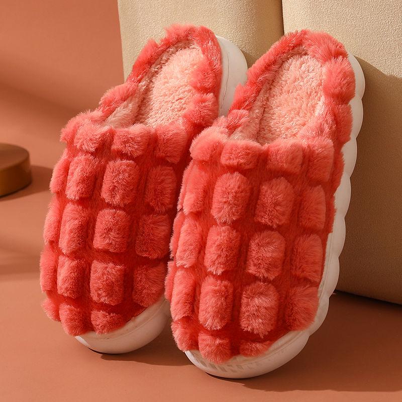 Winter Cotton Slippers for Women and Couples Home Anti Slip and Warm Woolen Slippers for Men