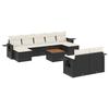 Vidaxl 10-Cz. Garden Lounge Set, Cushions Black Rattan Pe