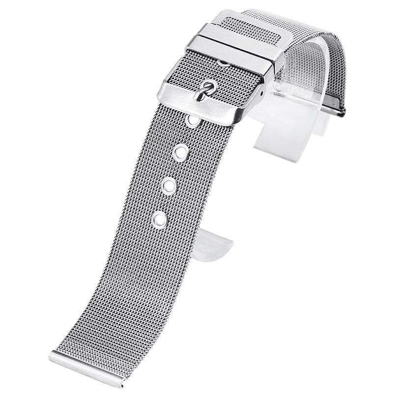 

0.4mm Mesh Watch Straps Stainless Steel Watchband 18mm 20mm 22mm Universal Replacement Bracelet Belts for Men Women Wrist Bands 22mm срібний