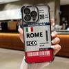 Hot Air Rome Label Case for Apple iPhone 17 Air 16 15 14 Plus 13 12 11 Pro Max 16e Clear Cover