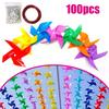 100Pcs Plastic Pinwheels Fiesta Flag Party Supply Hanging Windmill With 30 Metres Rope Home Garden Indoor Outside Decoration