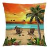 Summer Beach Landscape Retro Cushion Cover 45x45cm Polyester Pillowcase Home Decor Sofa Chair Waist Cushion Cushion Cover