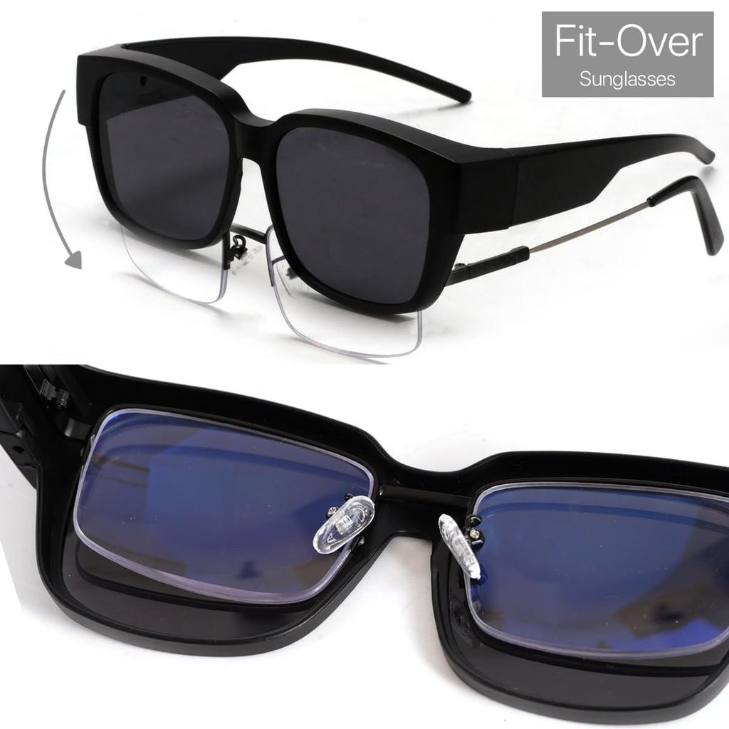 VANANA Over-the-Eye Sunglasses with Polarized Lenses, UV400 Protection, for Men and Women, Lightweight Full-Coverage Frame, for Driving, Fishing, and