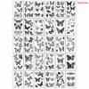 30 Sheets 3D Butterfly Flower English Pattern Temporary Tattoo Sticker,Small Size Body Arm Shoulder Wrist Fake Tattoo Sticker
