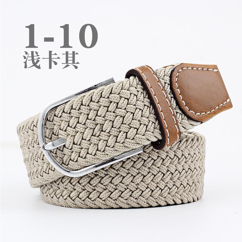 Women Casual Knitted Pin Buckle Without Holes Men Belt Woven Canvas Elastic Expandable Braided Stretch Belts for Female Jeans