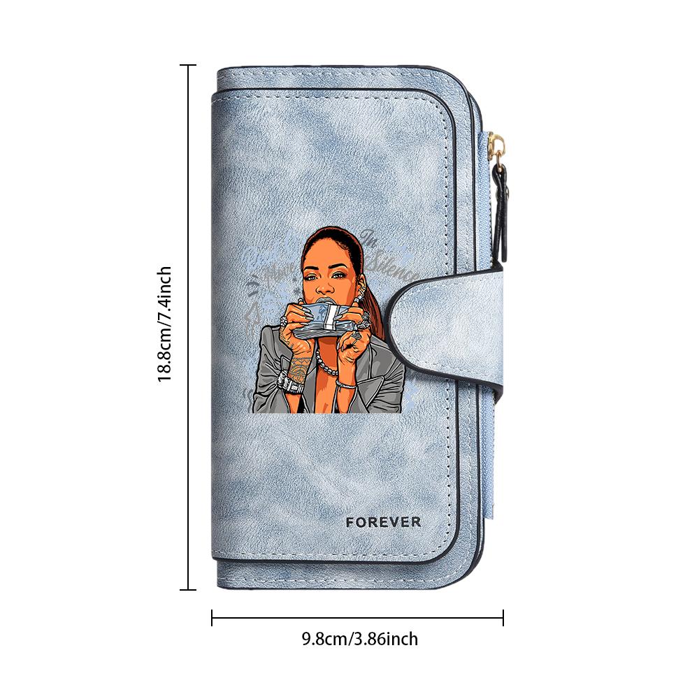 Fashion Cool Lady Printed Long Wallet Portable Card Holder Casual Purse
