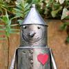 Vintage Tin Man Garden Ornament Weather-resistant Love Heart Soldier Statue Sculpture Outdoor Yard Art Decoration Ornament