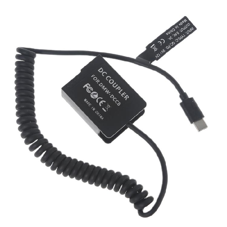 

Type-C to DMW DCC8 Power Adapter Dummy Battery for G5 G6 G7 G80 G81 G85 Camera 1