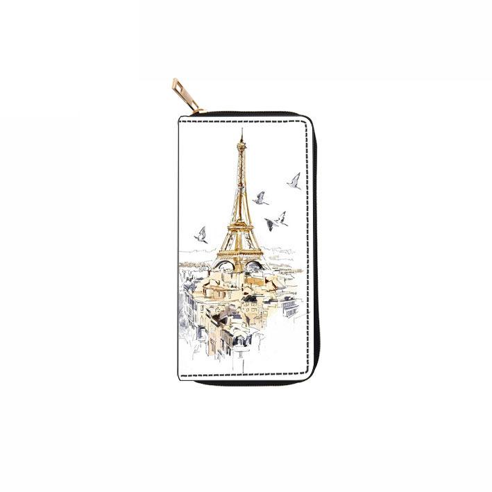 

Eiffel Tower Long Zipper Wallet Clutch Wallet