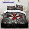 Name Custom Umbrella Corporation Pattern Bedding Set Quilt Cover Pillowcase Home Decor Gift (1 * Duvet Cover + 2 * Pillowcase, Without Core)