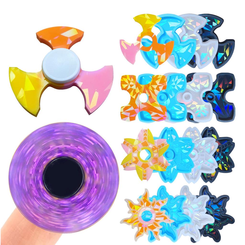Crystal Holographic Fingertip Gyro Ornament Crafts Silicone Mold Suitable for Epoxy Diy Crafts Jewelry Making Home Decor