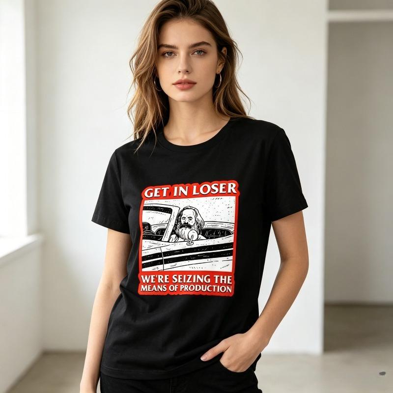 Politisches Humor T-Shirt Unisex Unisex Lustige Kommunistenwitze Aufdruck Kurzarm Rundhals T-Shirt Sommer Lässiges Grafik Top Geschenk
