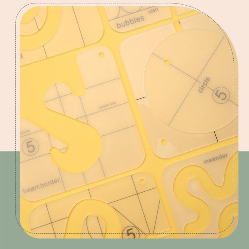 13 Pcs Frees Motion Quilting Template Set Acrylic Ruler Quilting Stencil Sewing Ruler Quilting Ruler for Quilting